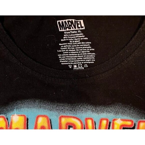 Marvel T-Shirt XL Black Comic Book Heroes Graphic Tee Cosplay Cartoon - Picture 2 of 4